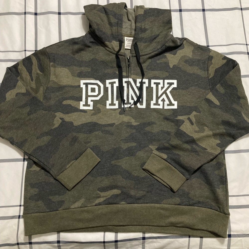 PINK sweatshirt quarter zip hoodie